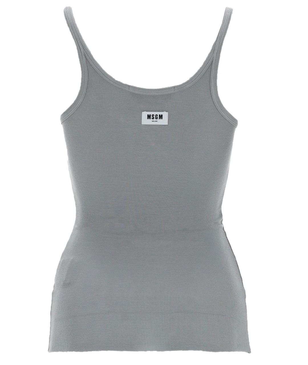 MSGM Серая вискозная майка, фото 2
