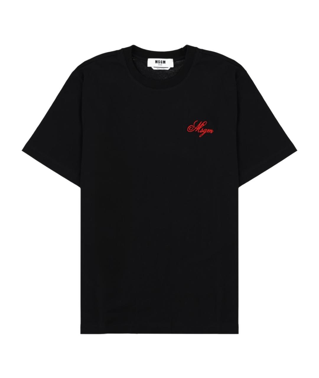 MSGM Черная хлопковая футболка, фото 1