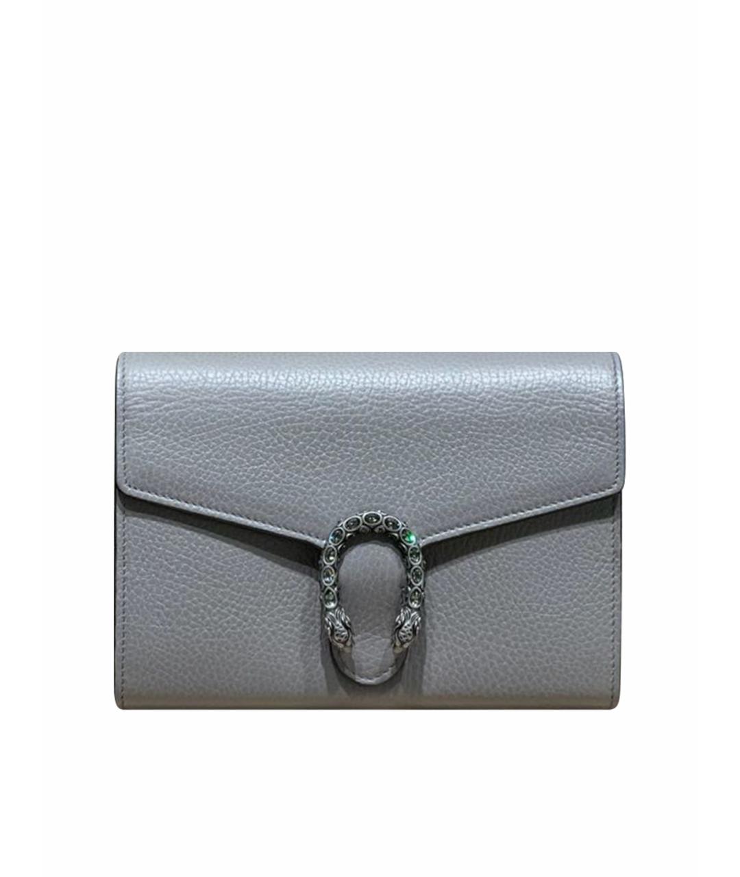 GUCCI Серая кожаная сумка через плечо, фото 1