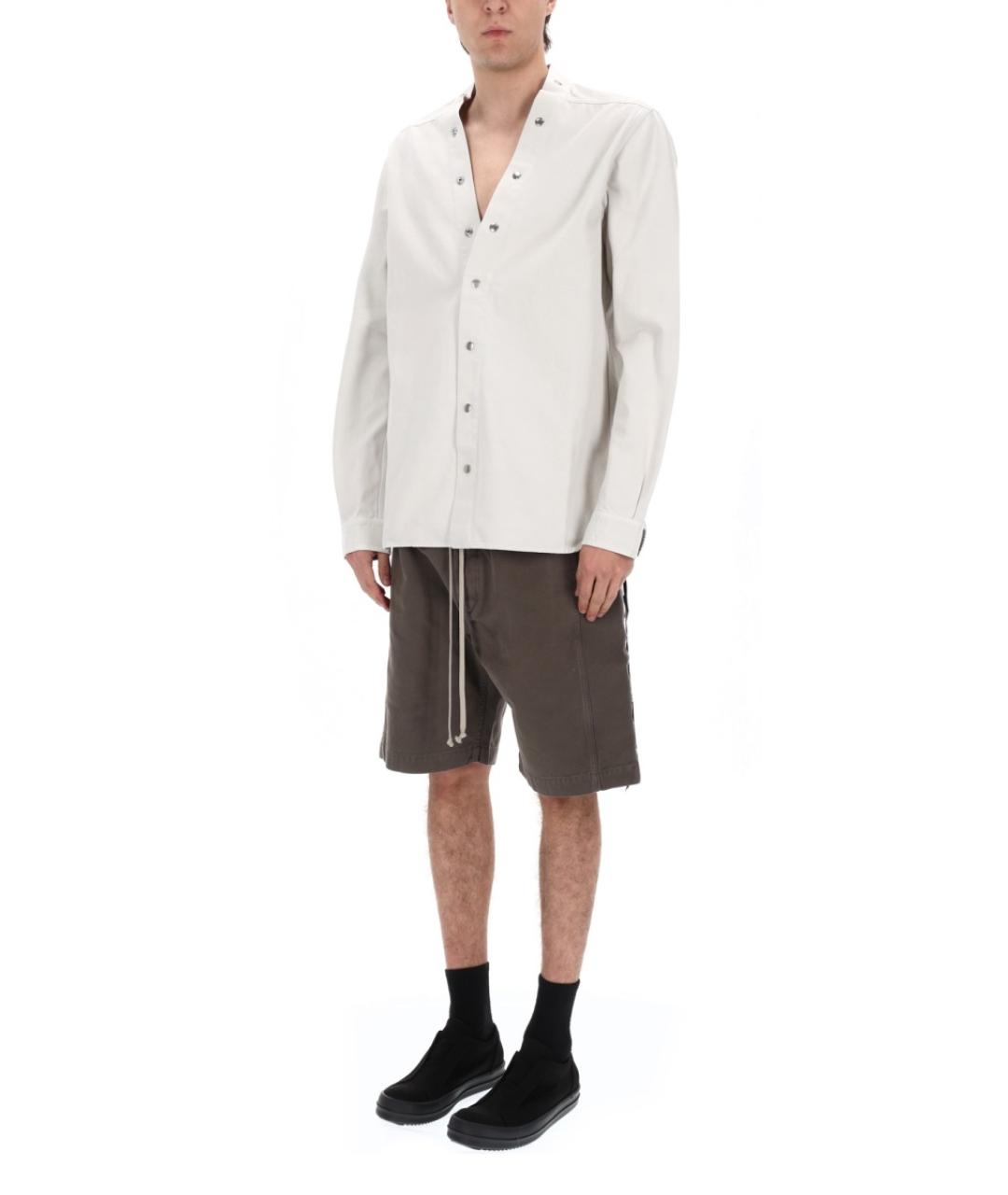 RICK OWENS DRKSHDW Белая хлопковая кэжуал рубашка, фото 3
