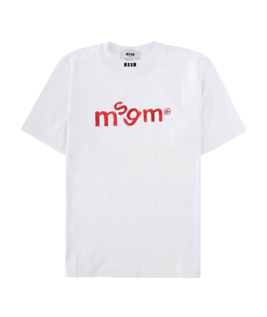 MSGM Белая хлопковая футболка, фото 1