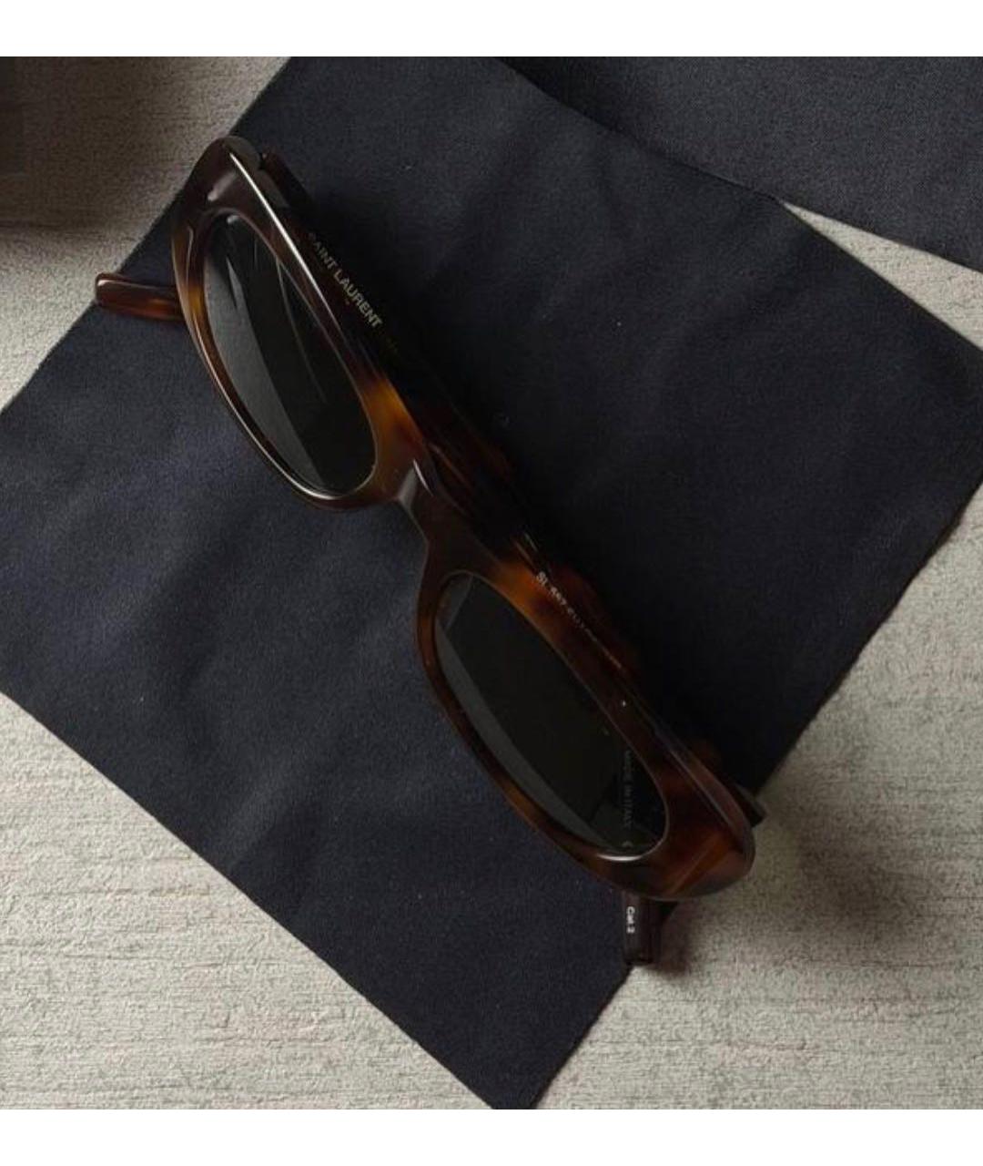 SAINT LAURENT Коричневые солнцезащитные очки, фото 4