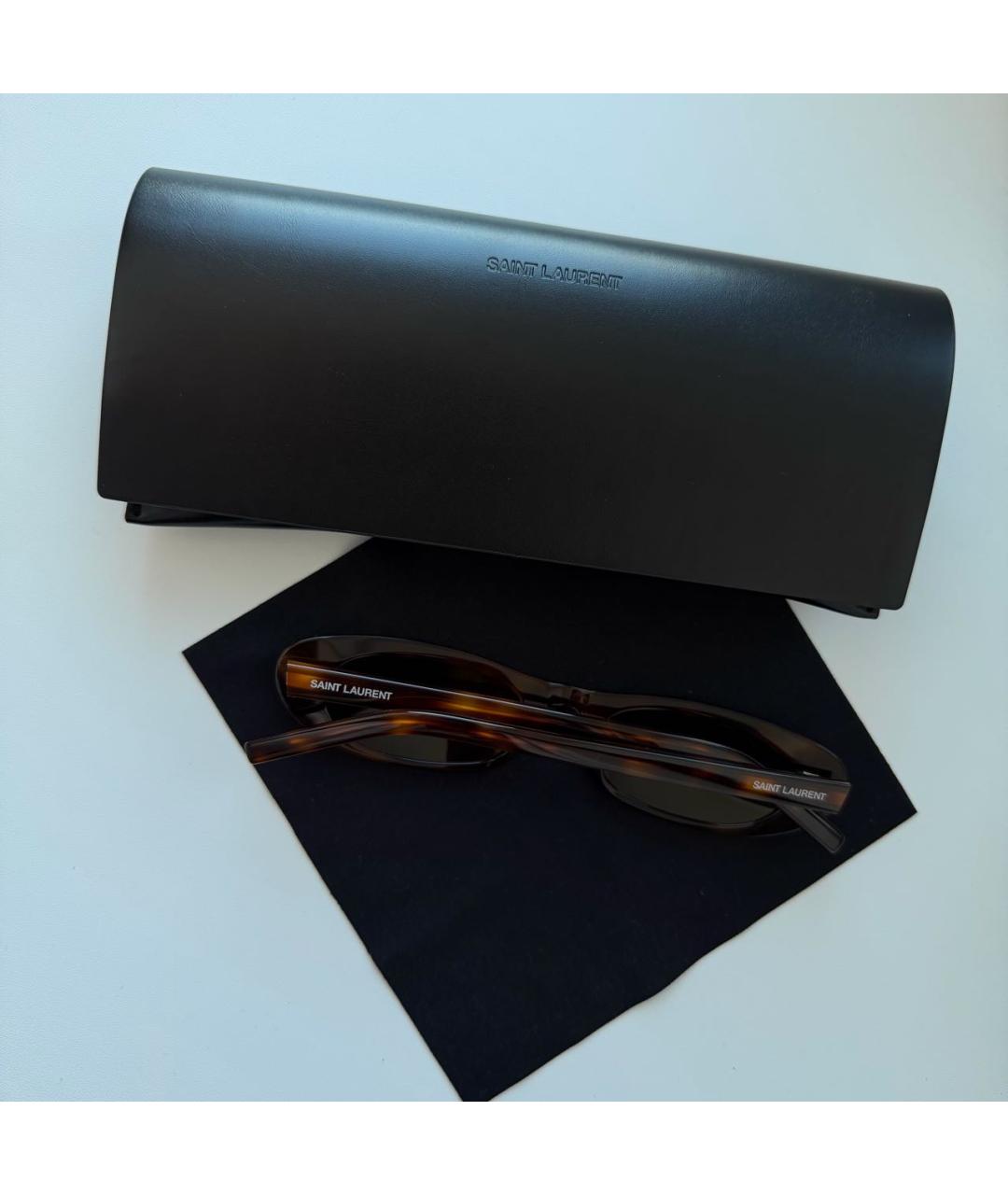 SAINT LAURENT Коричневые солнцезащитные очки, фото 3