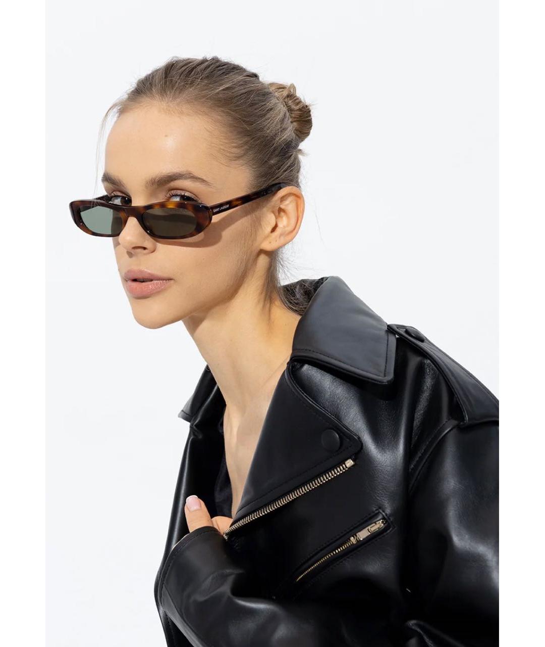 SAINT LAURENT Коричневые солнцезащитные очки, фото 5