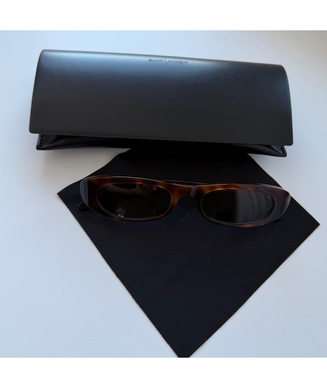 SAINT LAURENT Коричневые солнцезащитные очки, фото 6