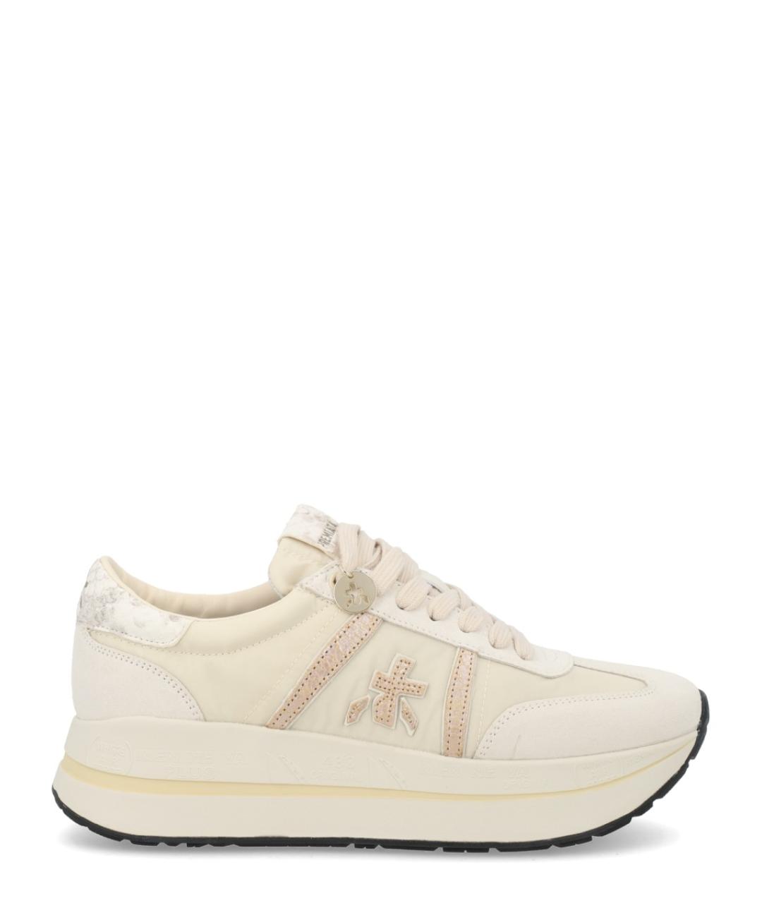 PREMIATA Бежевые кожаные кроссовки, фото 1