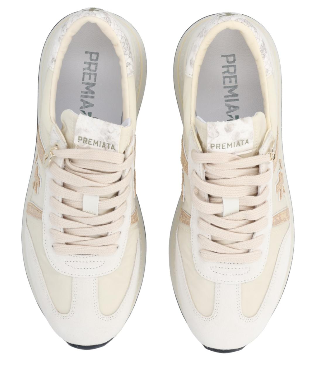 PREMIATA Бежевые кожаные кроссовки, фото 5