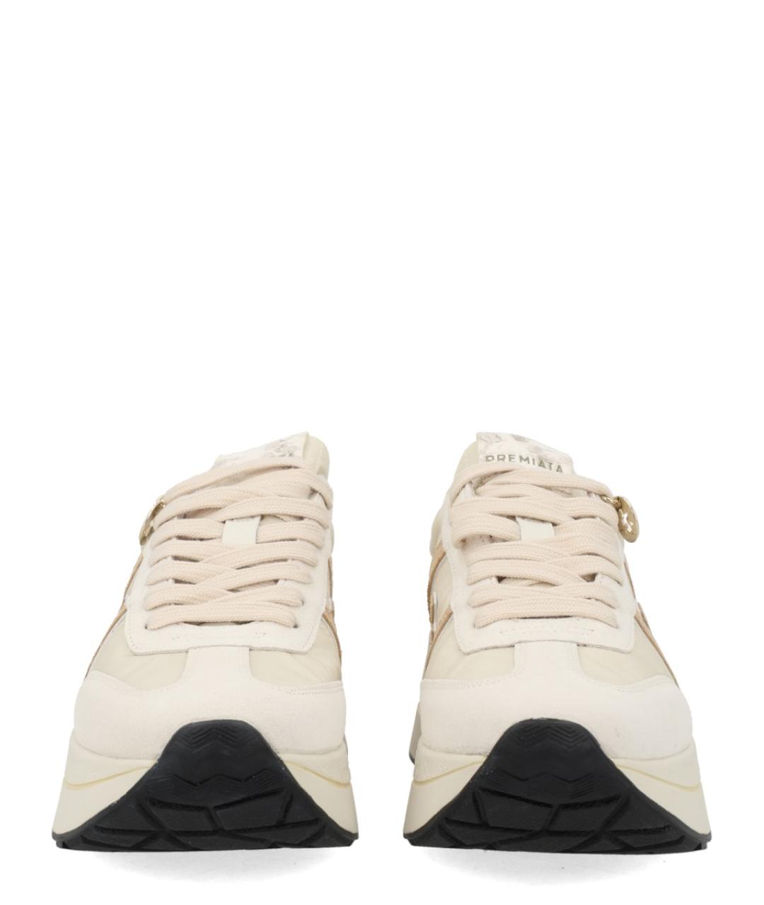 PREMIATA Бежевые кожаные кроссовки, фото 3