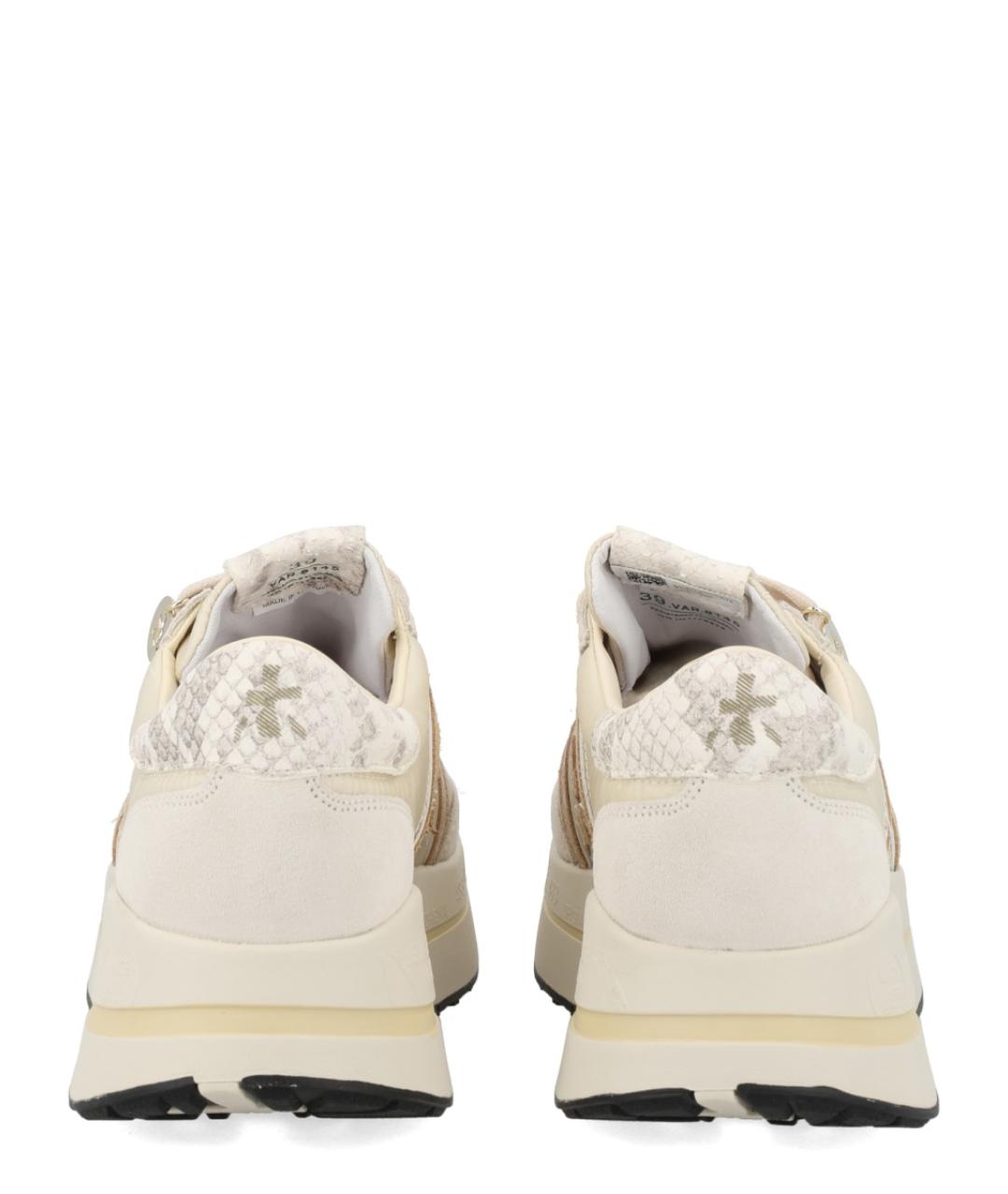 PREMIATA Бежевые кожаные кроссовки, фото 4