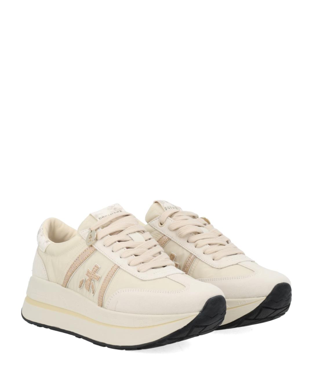 PREMIATA Бежевые кожаные кроссовки, фото 2