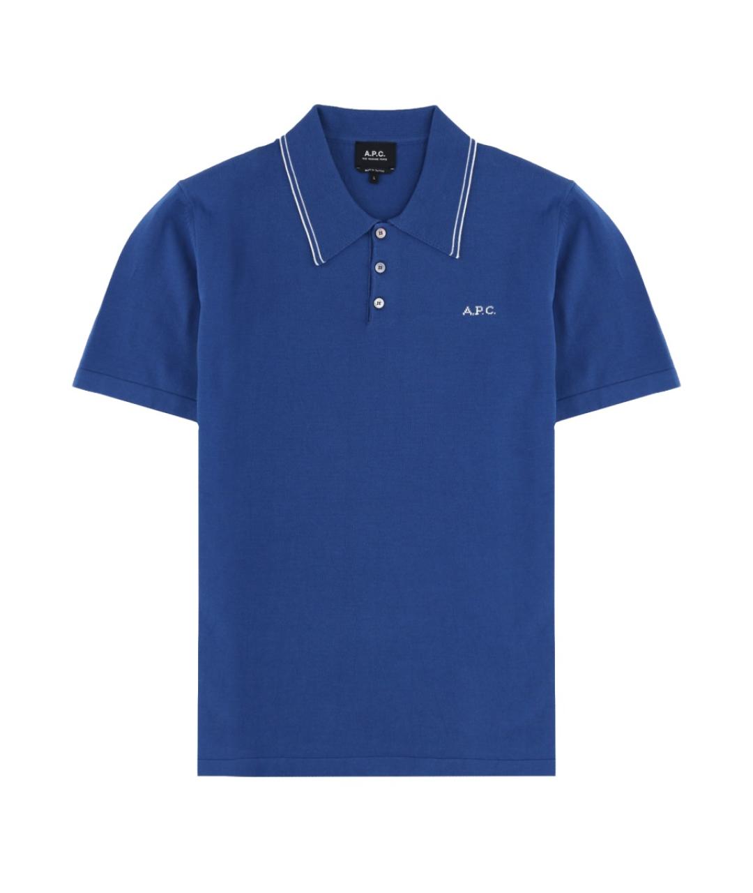 A.P.C. Синее хлопковое поло с коротким рукавом, фото 1