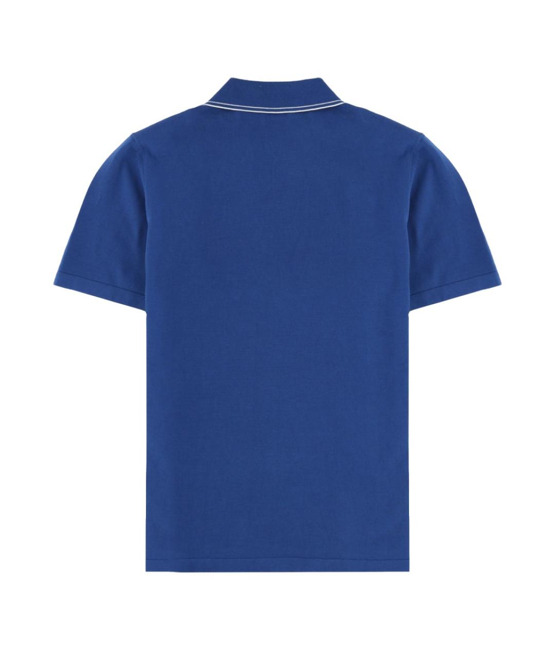 A.P.C. Синее хлопковое поло с коротким рукавом, фото 2