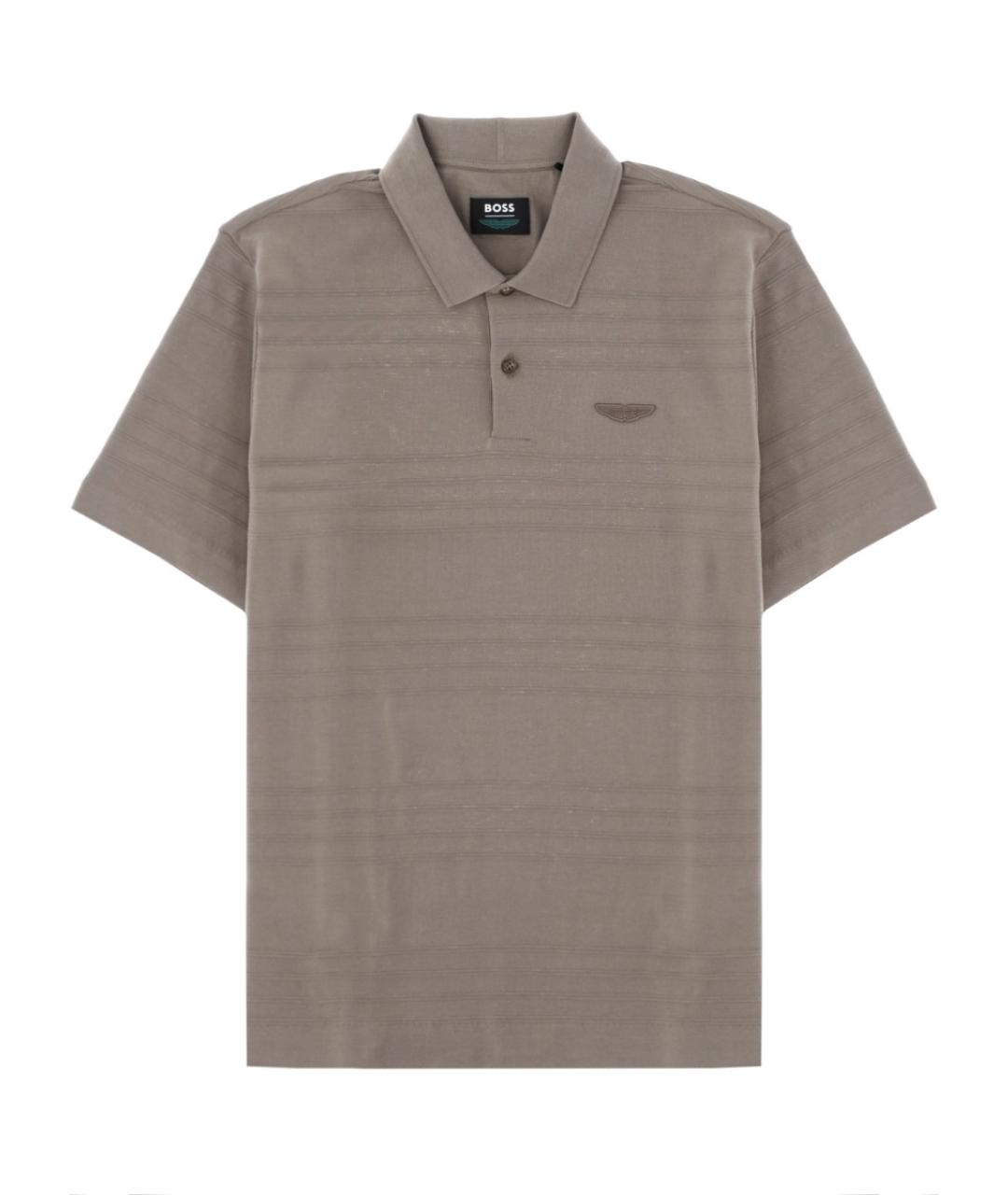 HUGO BOSS Бежевое хлопковое поло с коротким рукавом, фото 1