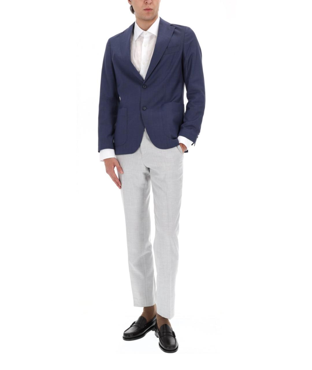 HUGO BOSS Синий шерстяной пиджак, фото 4