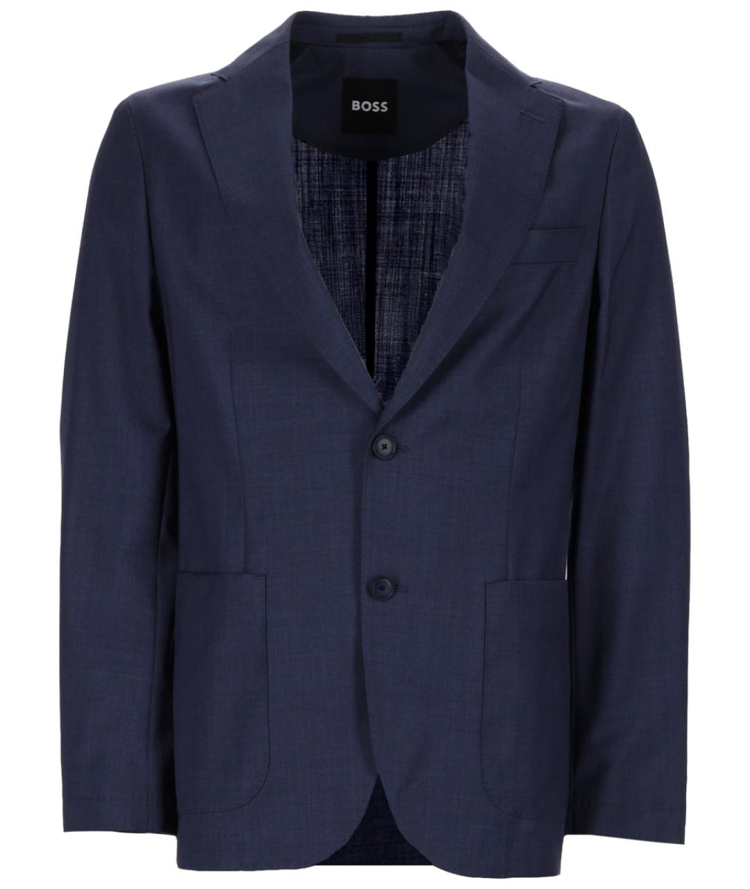 HUGO BOSS Синий шерстяной пиджак, фото 1