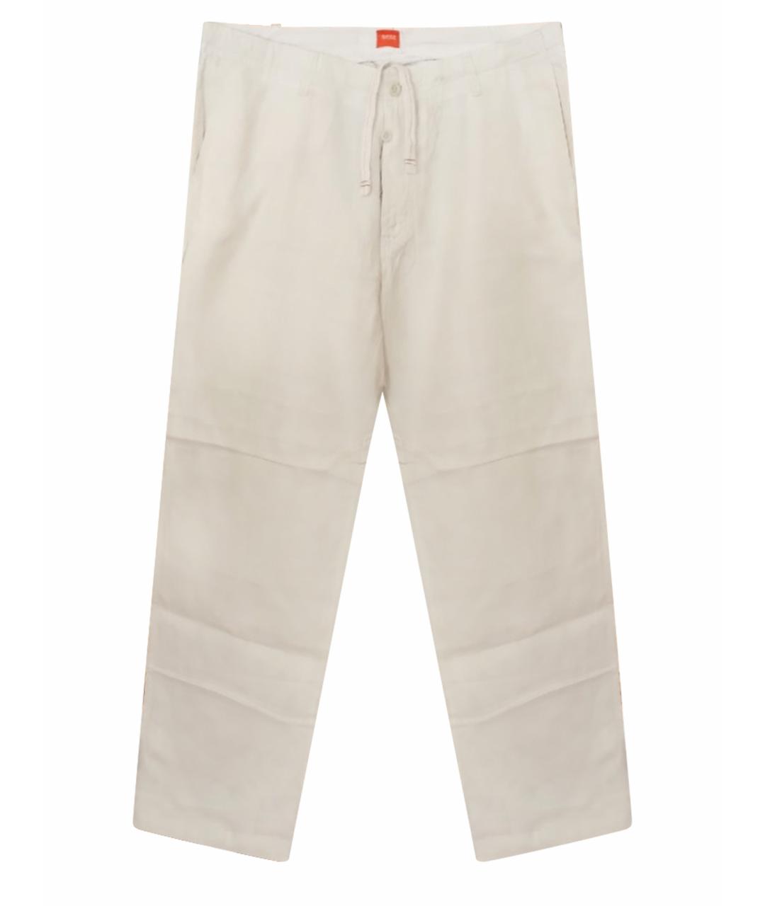 HUGO BOSS Бежевые льняные повседневные брюки, фото 1