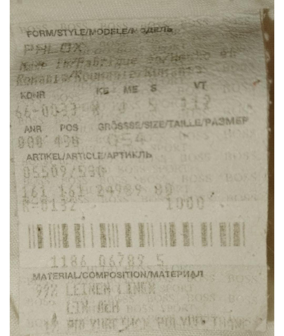 HUGO BOSS Бежевые льняные повседневные брюки, фото 6