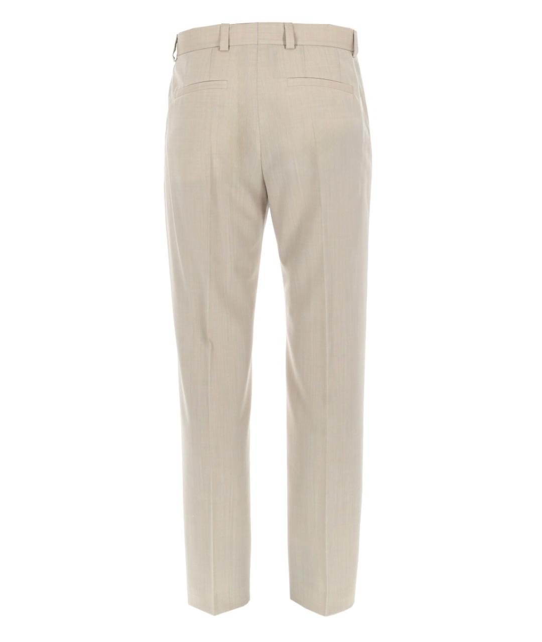 HUGO Бежевые шерстяные повседневные брюки, фото 3