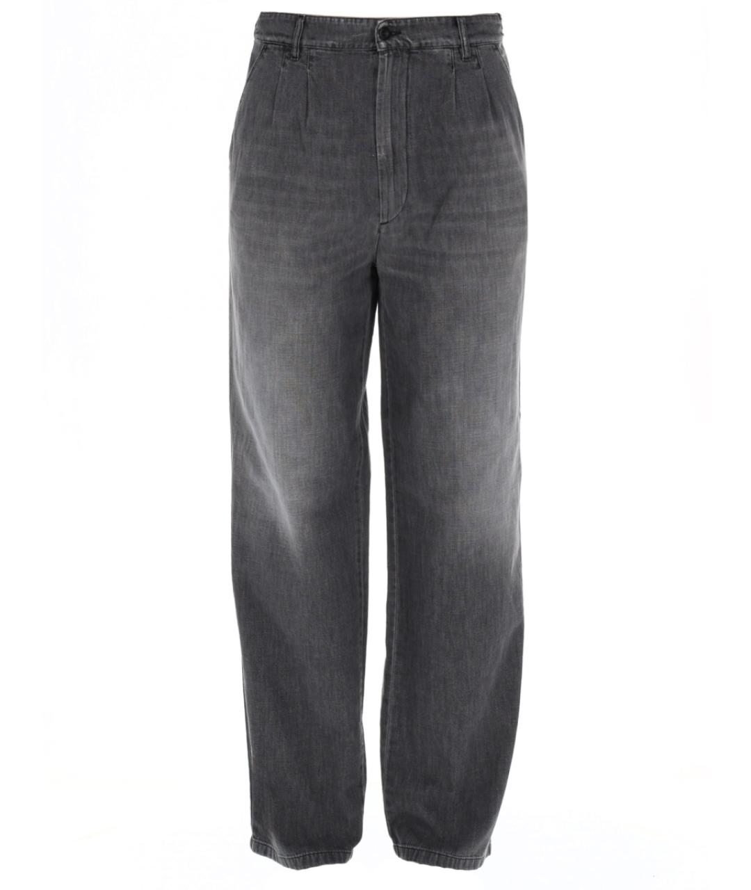 MAISON MARGIELA Серые хлопковые прямые джинсы, фото 1