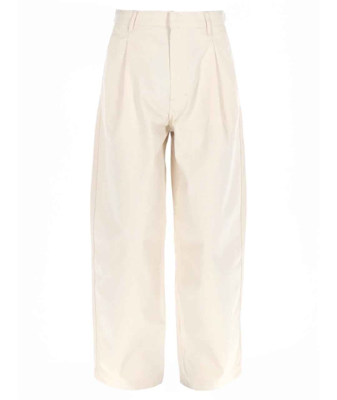 Drole de Monsieur Белые хлопковые повседневные брюки, фото 1