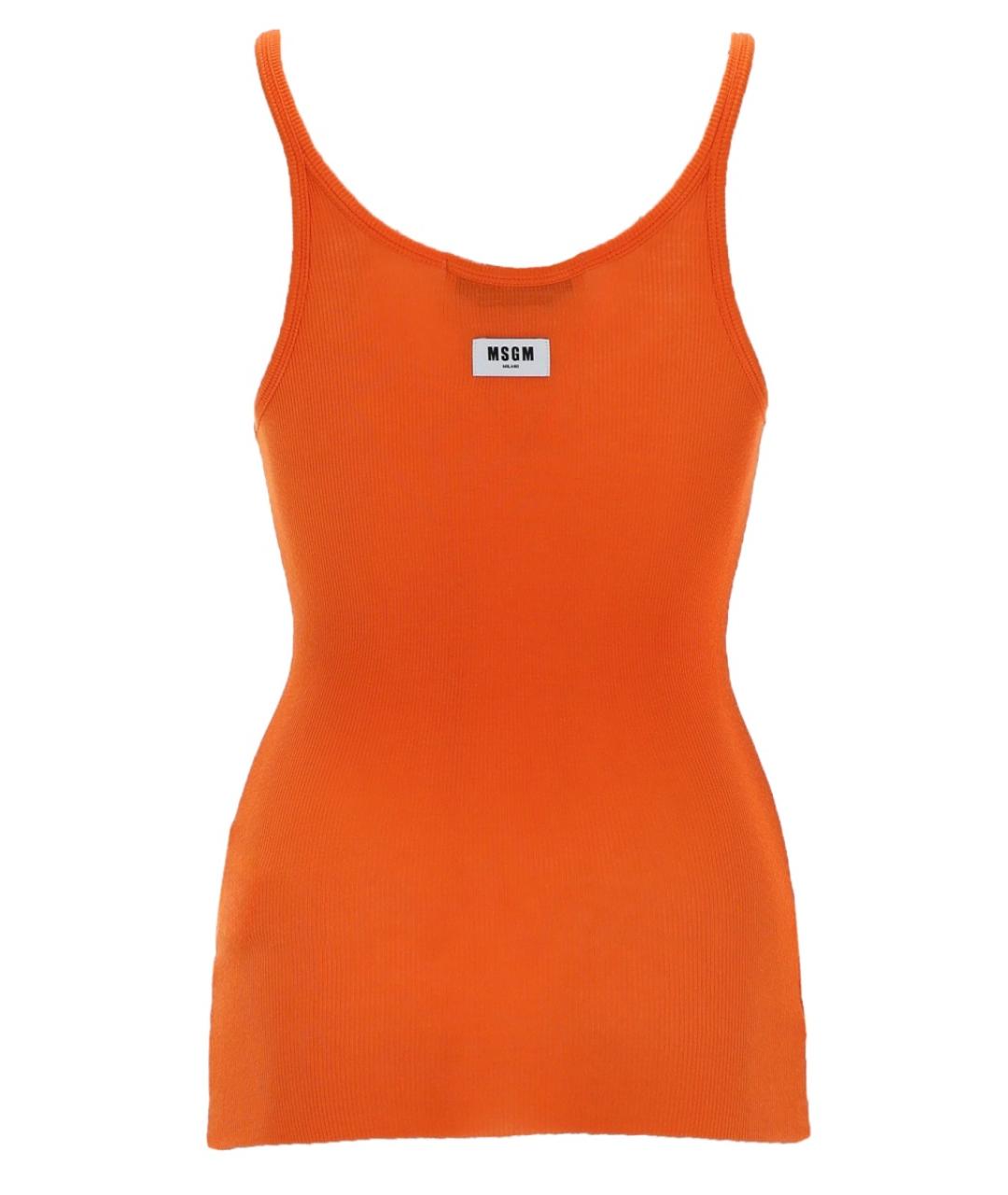 MSGM Оранжевая вискозная майка, фото 2