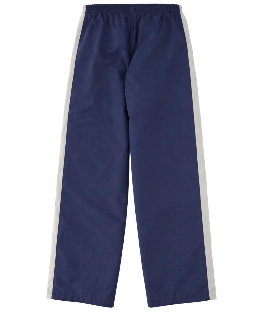 BALENCIAGA Синие полиэстеровые повседневные брюки, фото 2