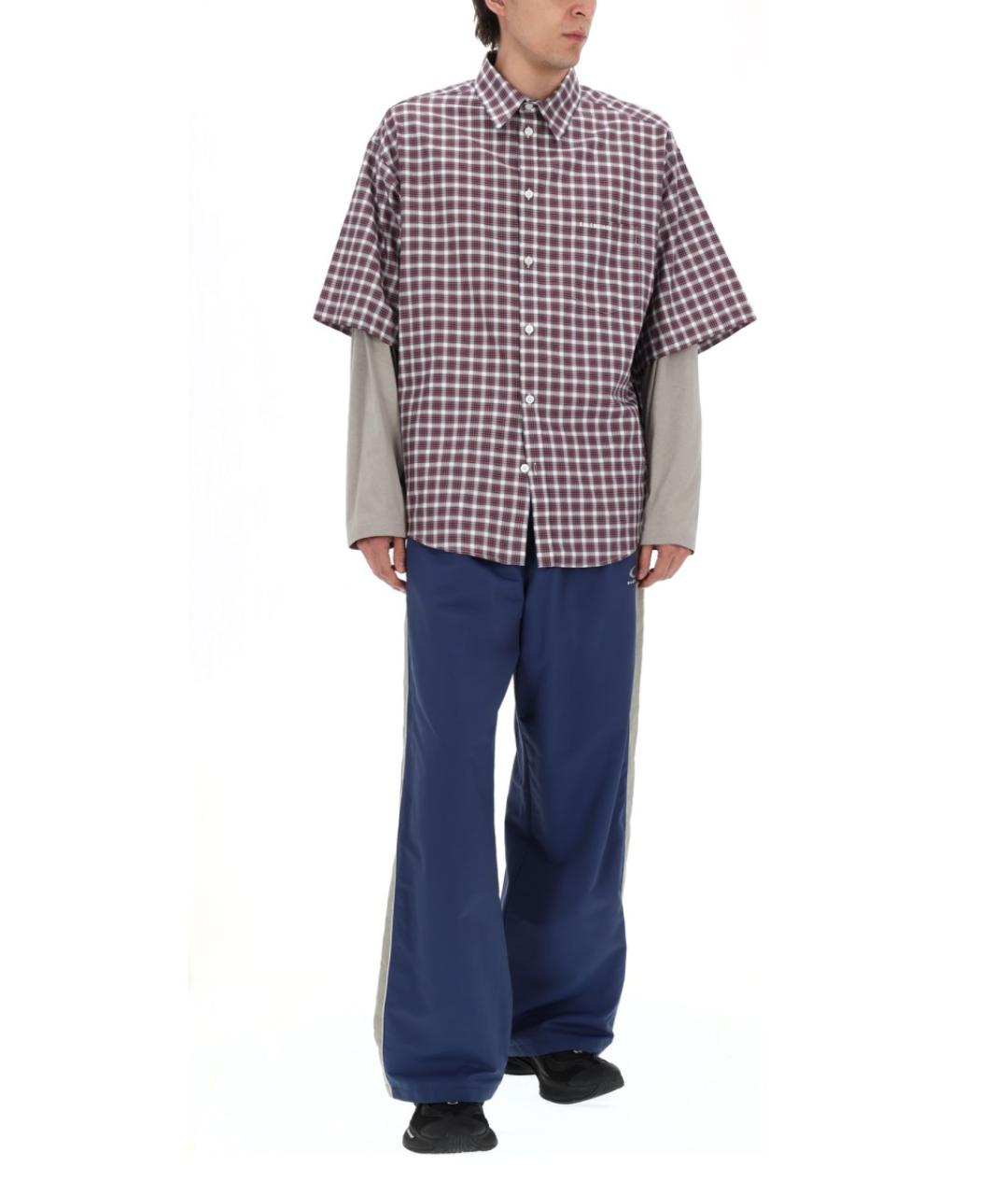 BALENCIAGA Синие полиэстеровые повседневные брюки, фото 4