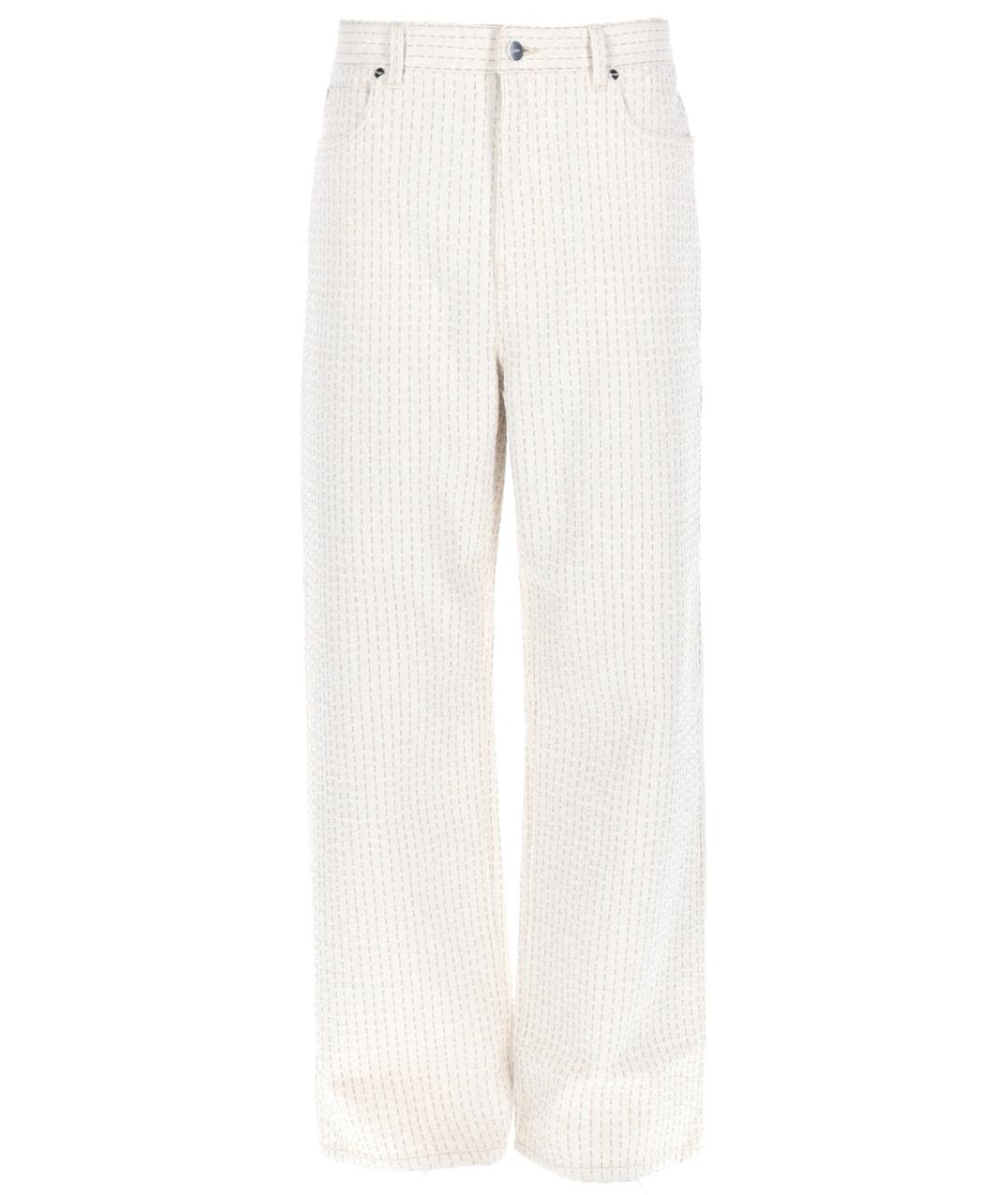 FENDI Белые хлопковые повседневные брюки, фото 1