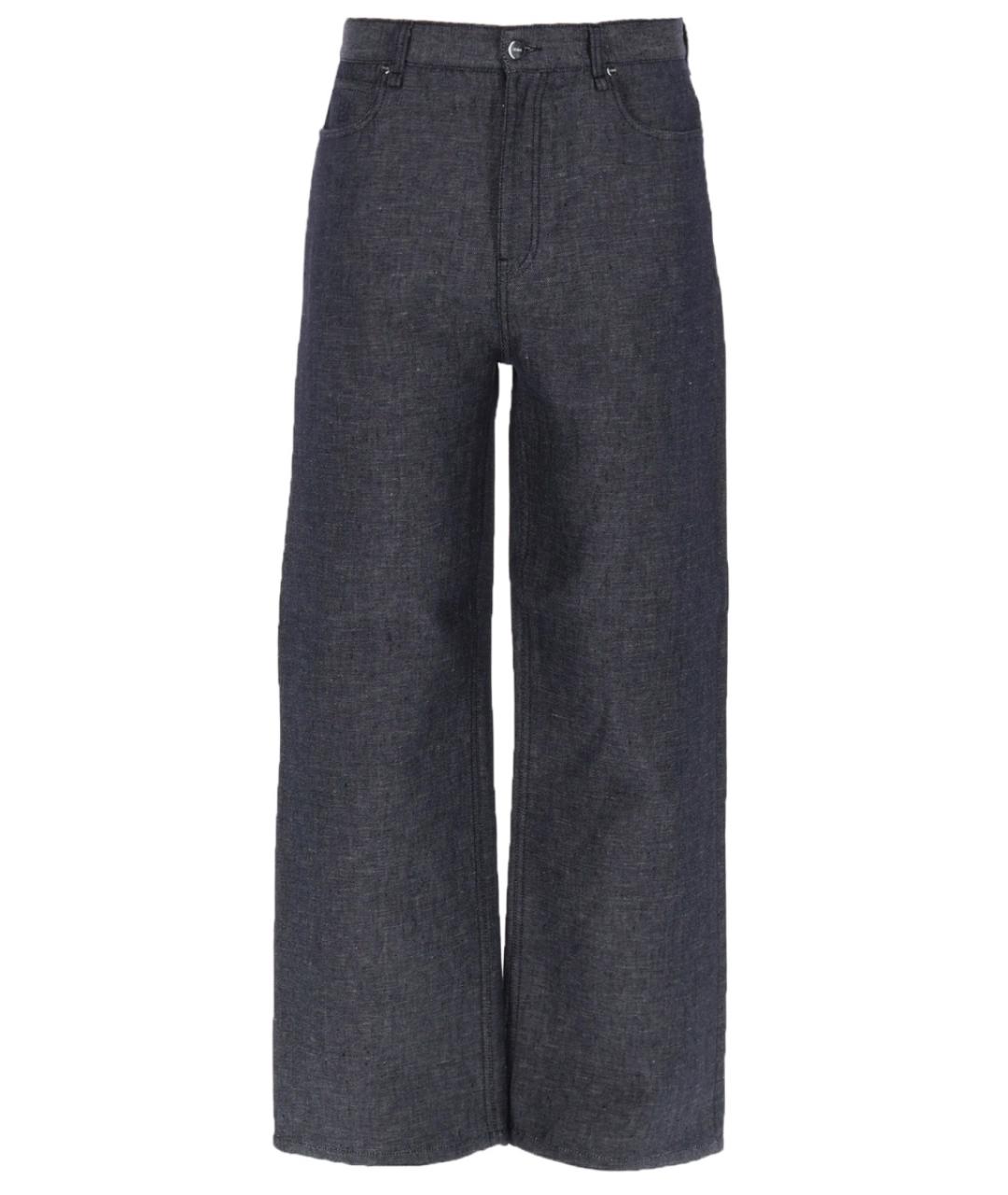 FENDI Синие льняные повседневные брюки, фото 1