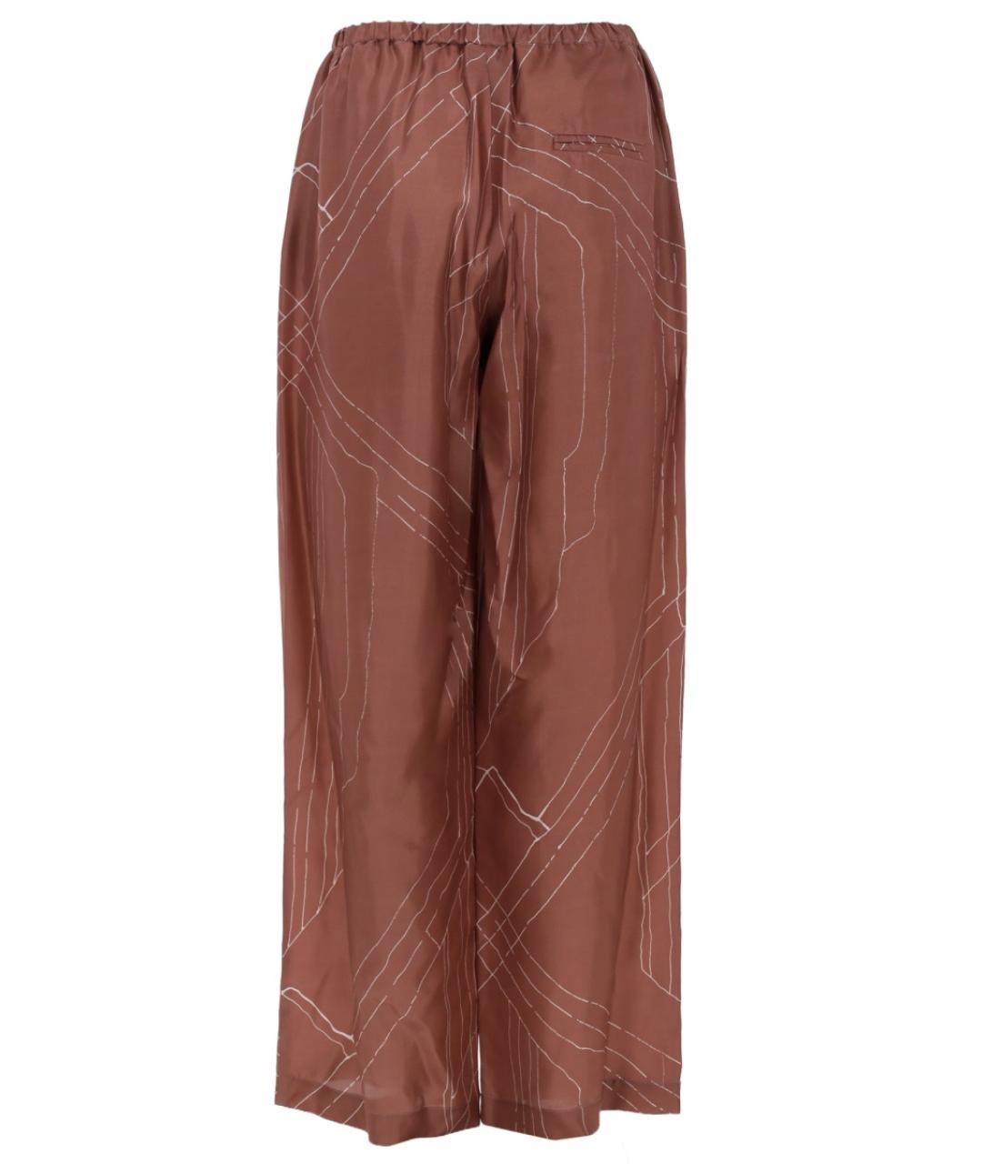 ALYSI Бежевые шелковые прямые брюки, фото 2