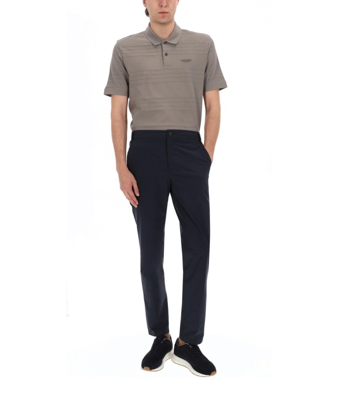 HUGO BOSS Синие хлопко-эластановые повседневные брюки, фото 2