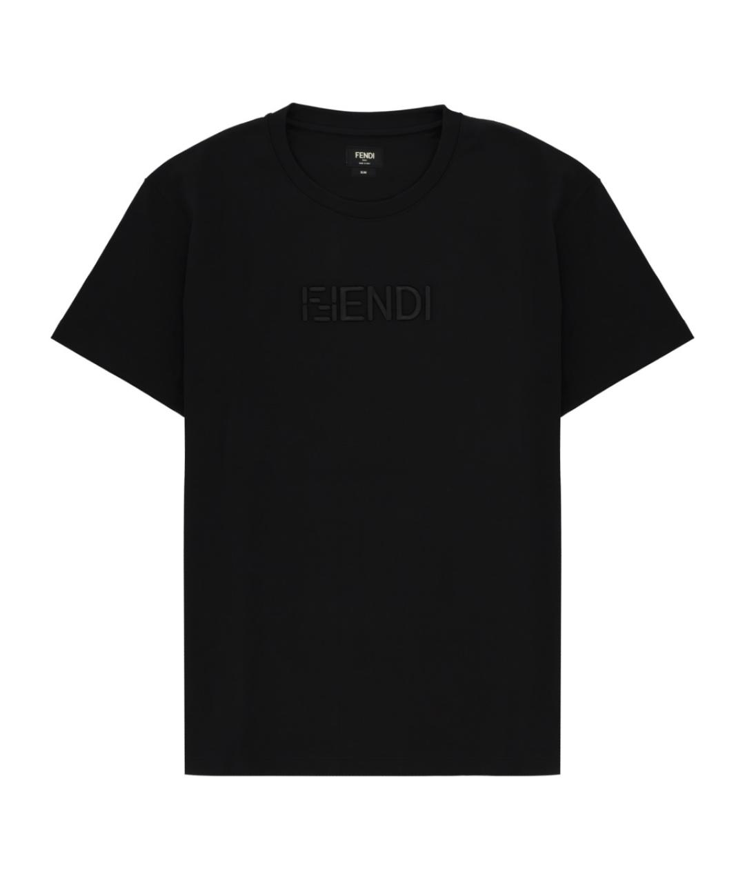 FENDI Черная хлопковая футболка, фото 1