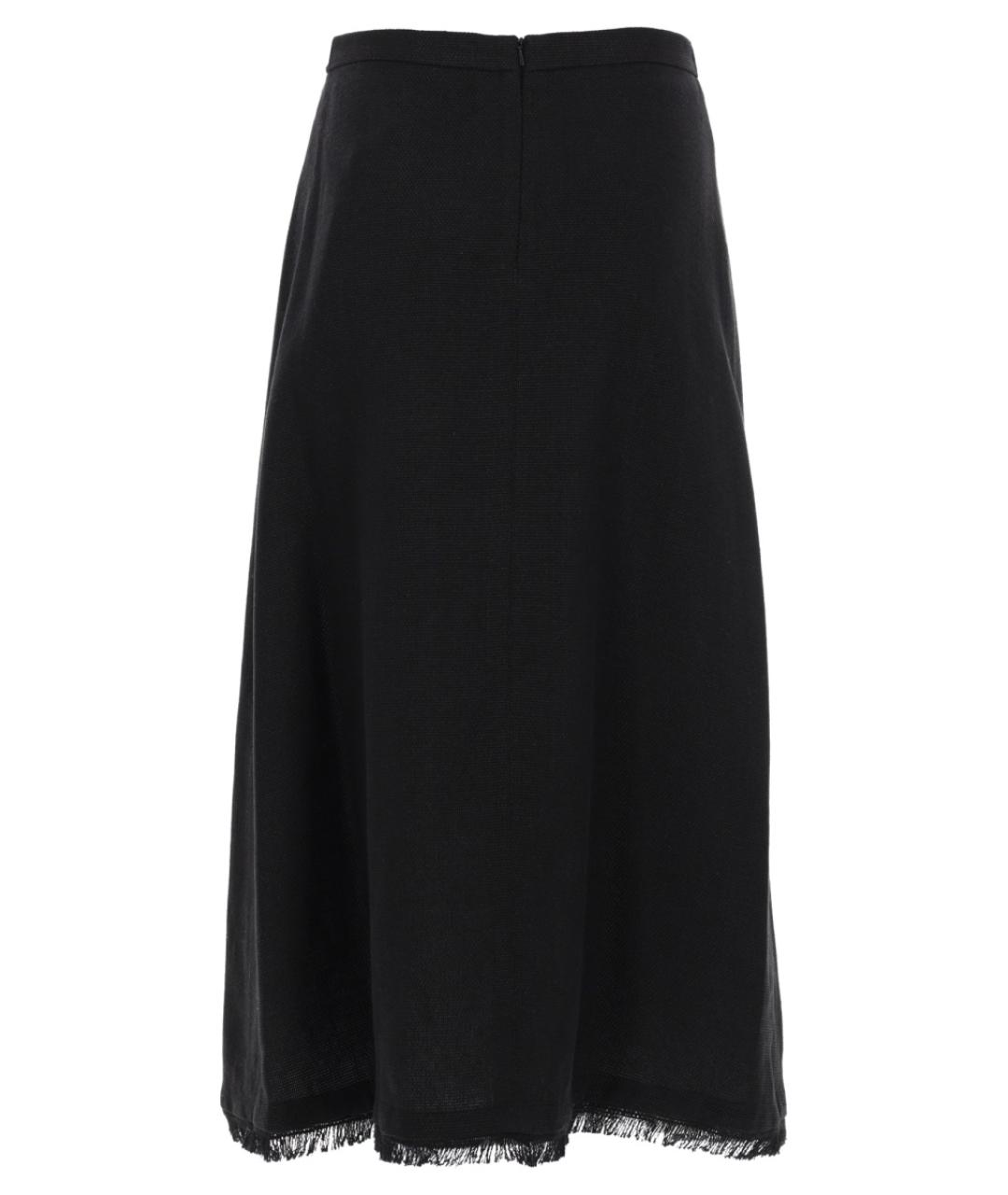 'S MAX MARA Черная льняная юбка миди, фото 2