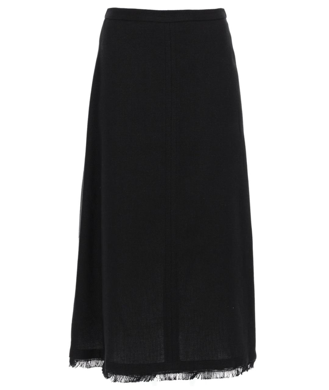 'S MAX MARA Черная льняная юбка миди, фото 1