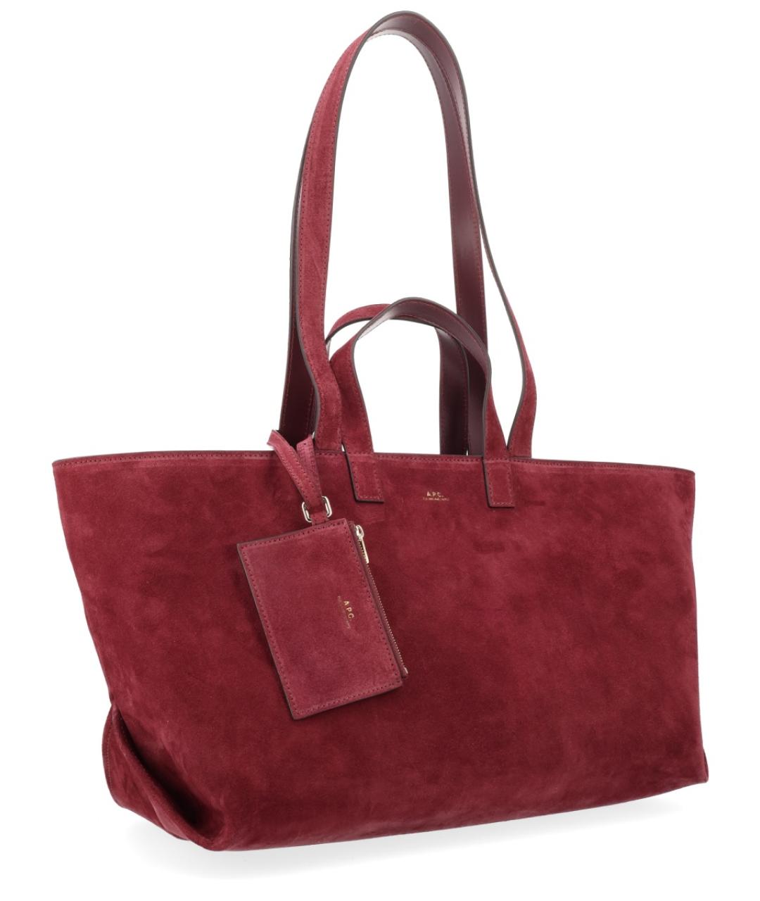 A.P.C. Бордовая кожаная сумка тоут, фото 1