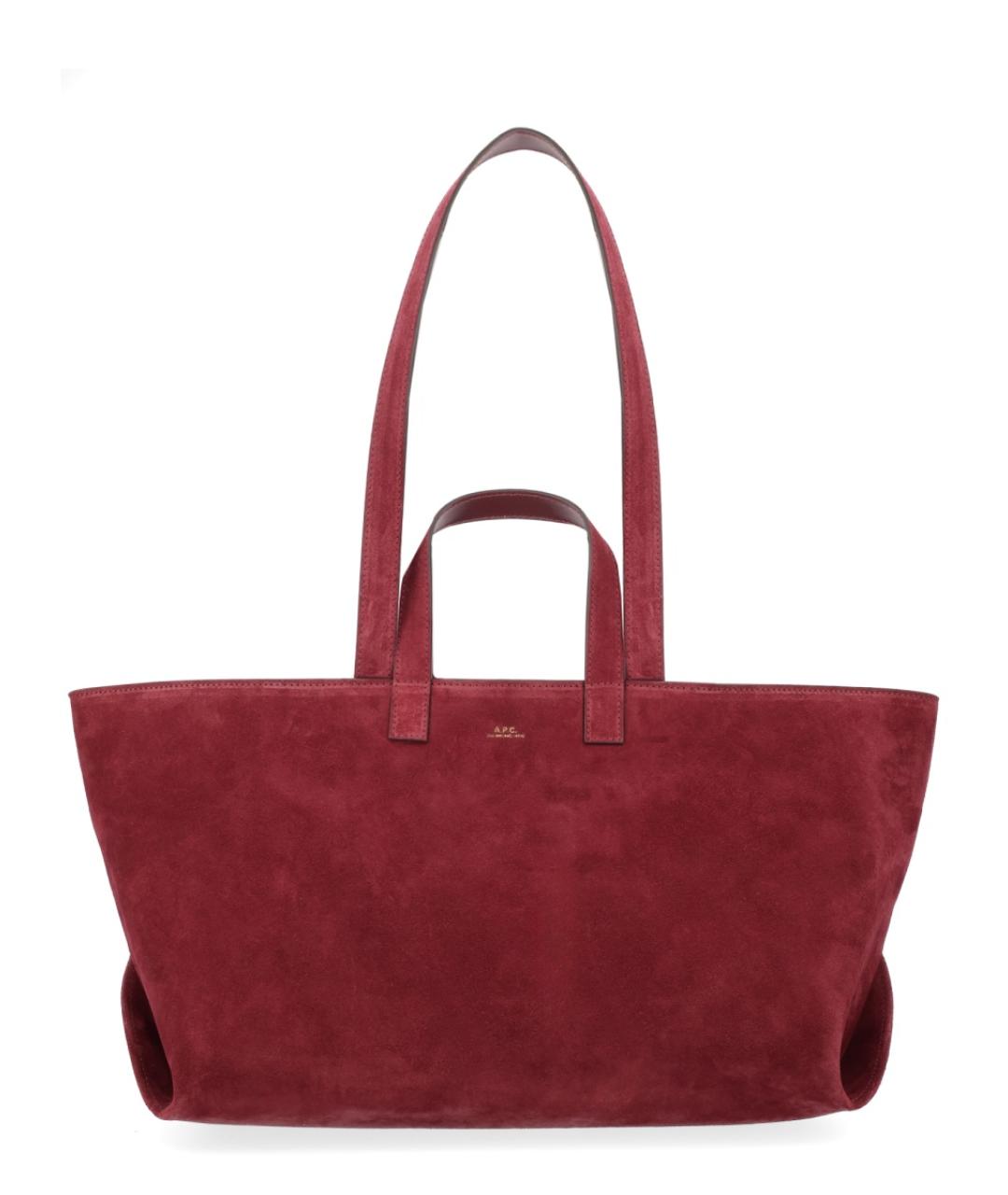 A.P.C. Бордовая кожаная сумка тоут, фото 2