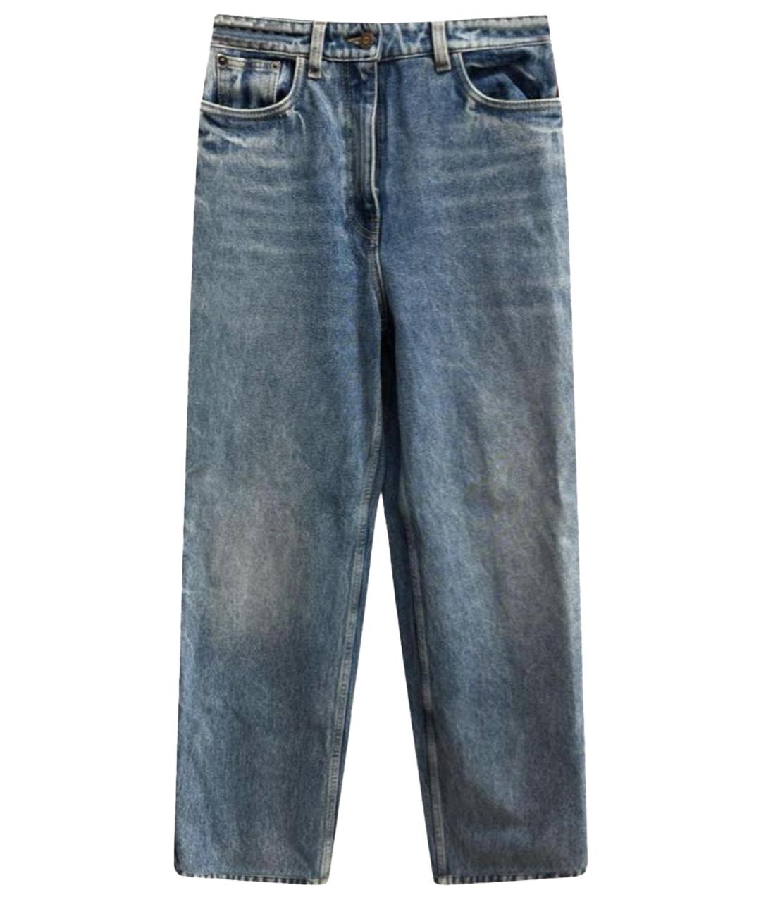 PRADA Голубые хлопковые прямые джинсы, фото 1