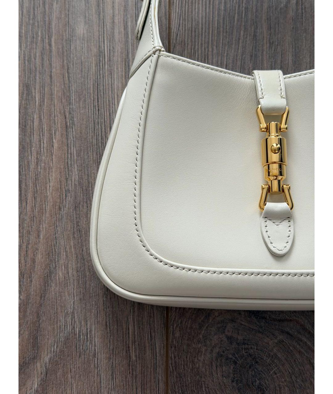 GUCCI Белая кожаная сумка с короткими ручками, фото 3