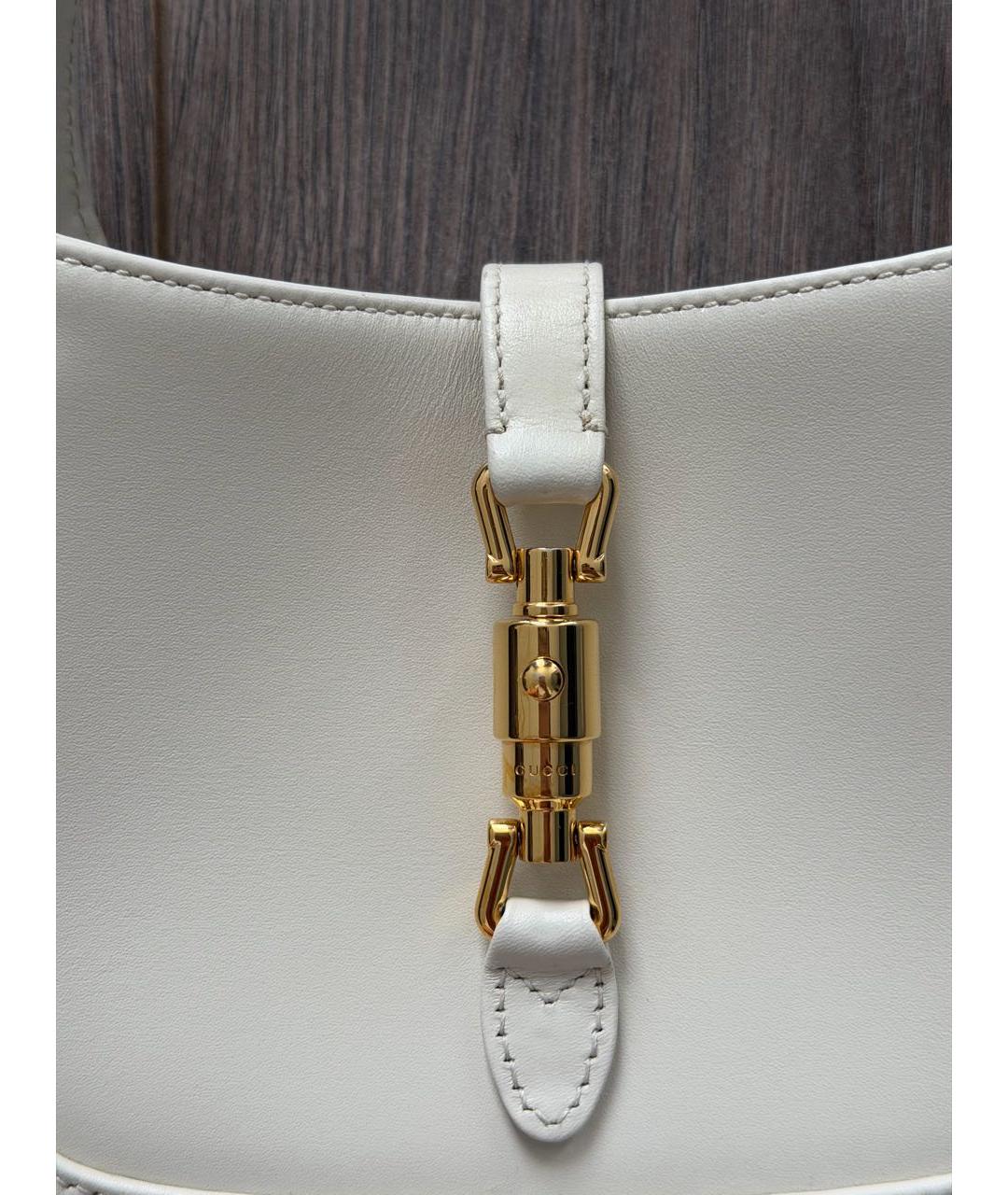 GUCCI Белая кожаная сумка с короткими ручками, фото 2