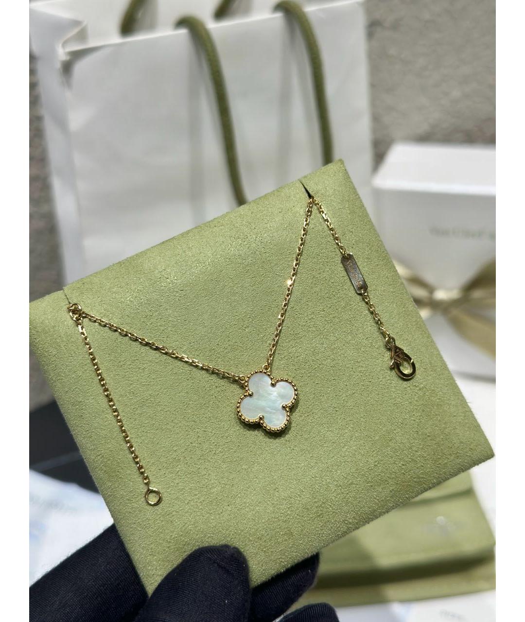 VAN CLEEF & ARPELS Белое колье из желтого золота, фото 4