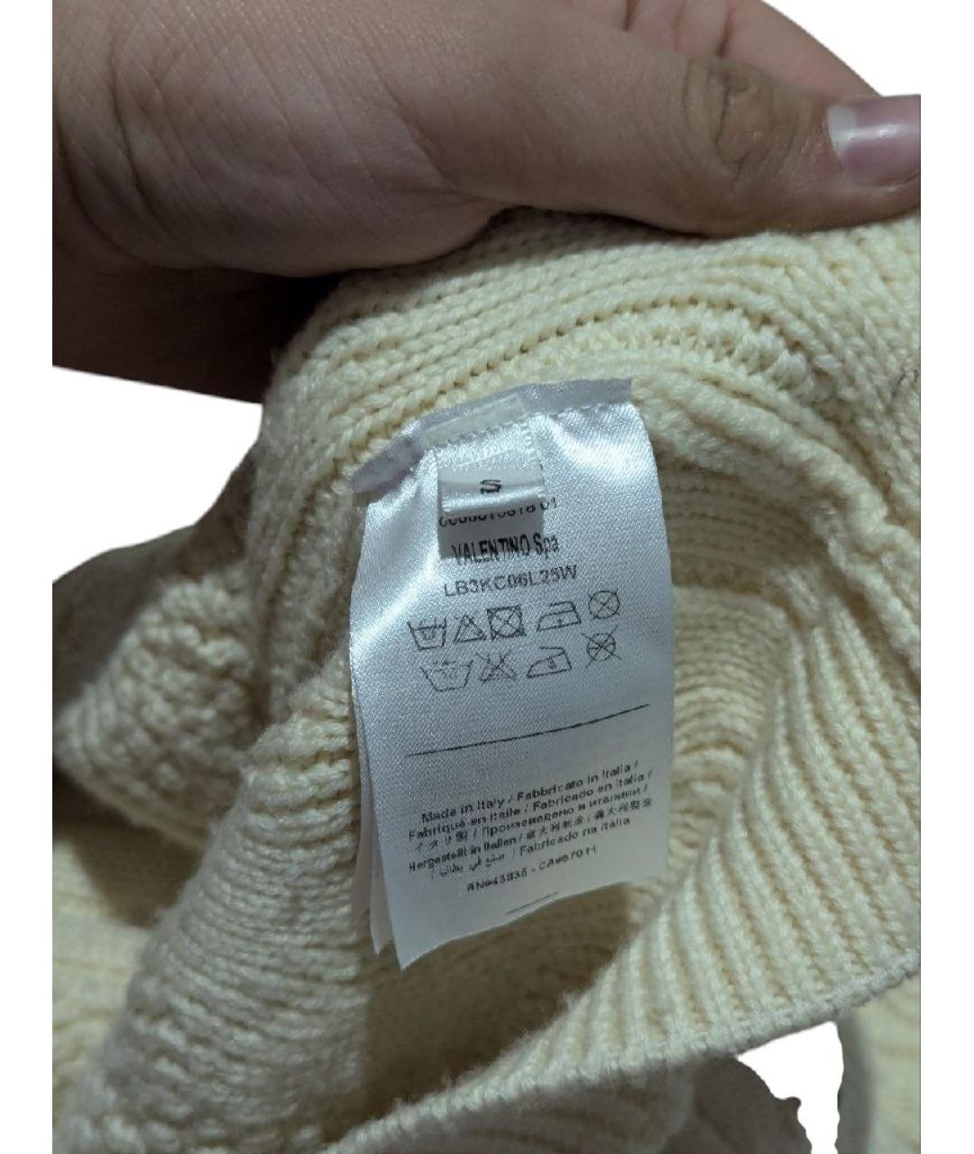 VALENTINO Бежевый шерстяной джемпер / свитер, фото 3