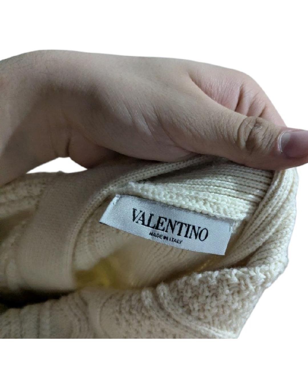 VALENTINO Бежевый шерстяной джемпер / свитер, фото 4