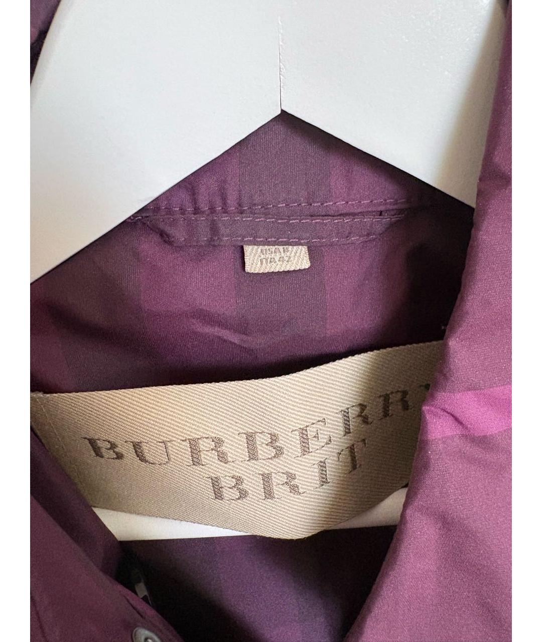 BURBERRY Фиолетовый полиэстеровый тренч/плащ, фото 3