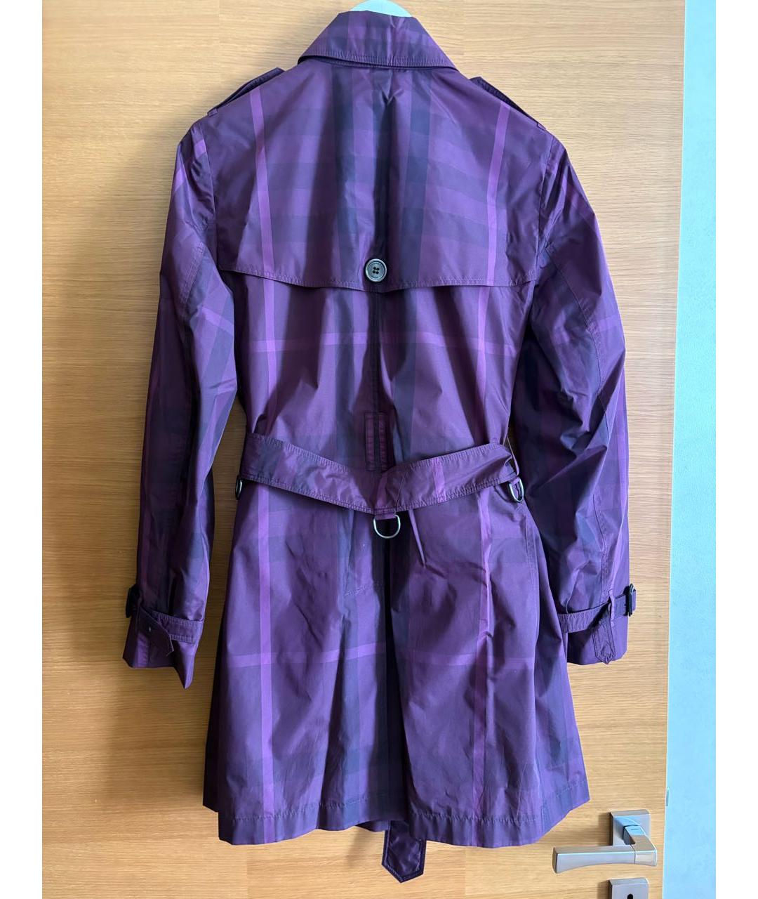 BURBERRY Фиолетовый полиэстеровый тренч/плащ, фото 2