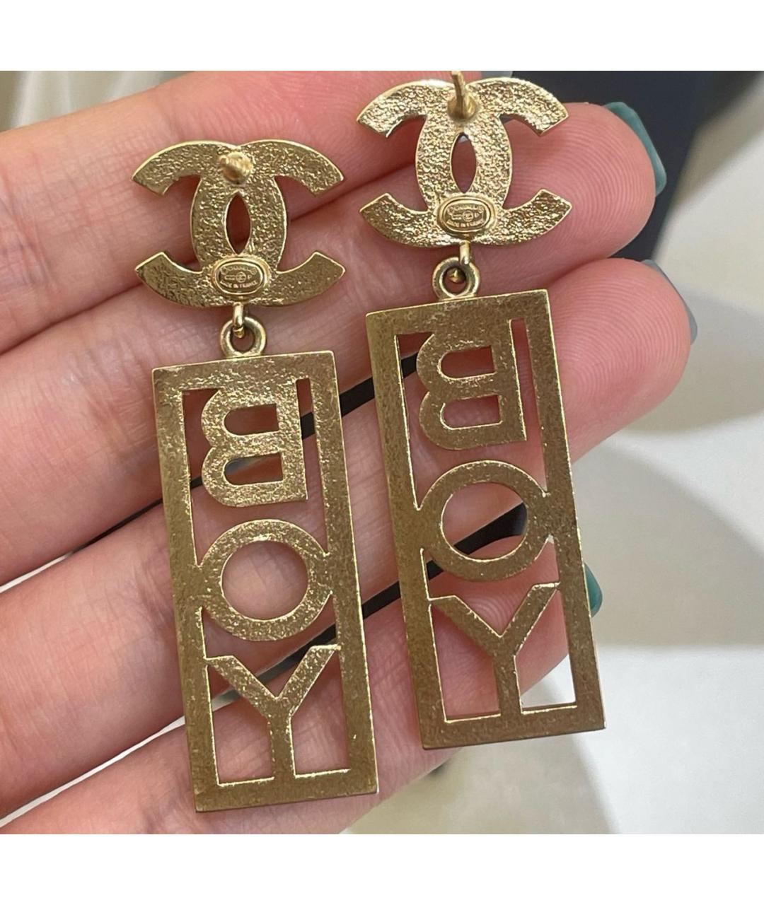CHANEL Золотые серьги, фото 5