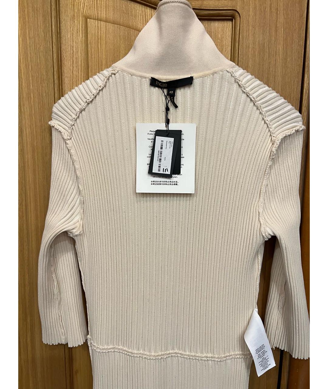 SANDRO Бежевое вискозное повседневное платье, фото 3