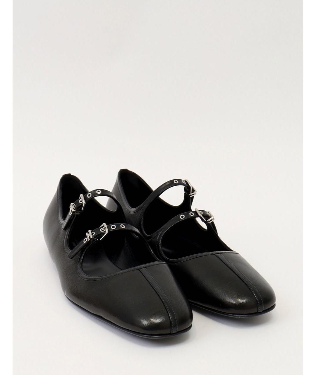 HERMES Черные кожаные балетки, фото 2