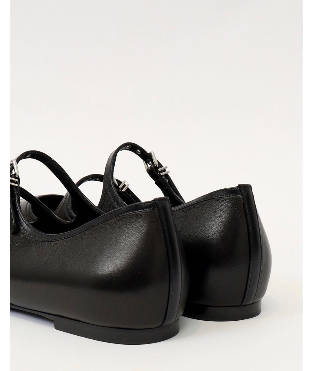 HERMES Черные кожаные балетки, фото 3