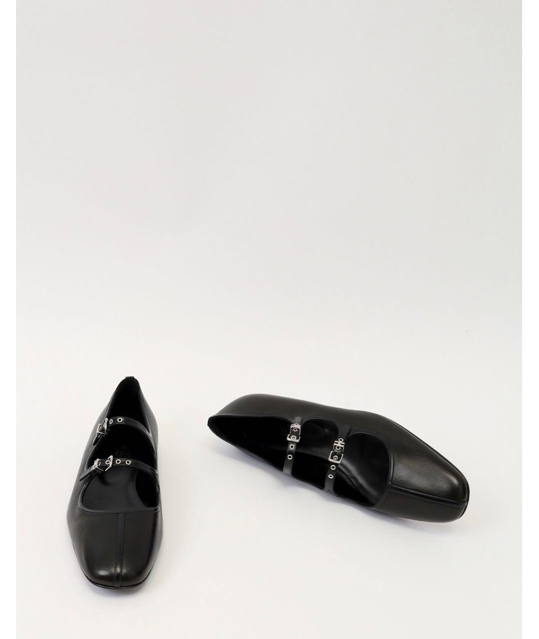 HERMES Черные кожаные балетки, фото 7