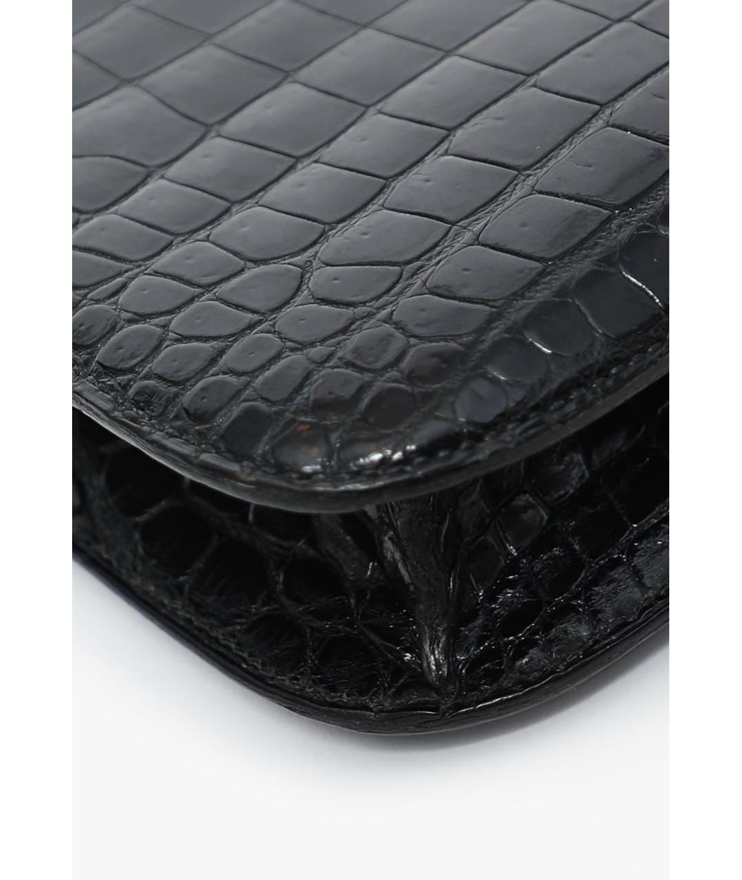 HERMES Черная сумка через плечо из экзотической кожи, фото 7